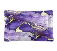 JUMBEAR Purple Gold Marble Texture Pet Bed Mats,Non Slip Bottom Dog Crate Mattress Cat Dog Mat,Soft Comfortable Pet Cat Beds for Cats and Dogs Sleeping 36x24in