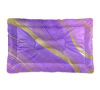 JUMBEAR Purple Gold Marble Texture Pet Bed Mats,Non Slip Bottom Dog Crate Mattress Cat Dog Mat,Soft Comfortable Pet Cat Beds for Cats and Dogs Sleeping 36x24in