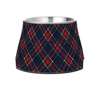 JUMBEAR Red and Black Buffalo Plaid Stainless Steel Dog Bowls,Food and Water Non Slip Anti Pet Puppy Dishes for Small, Medium and Large Dogs Cats