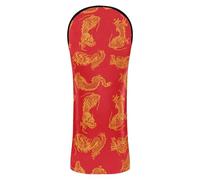 JUMBEAR Red and Gold Chinese Dragon Golf Club Head Cover for Driver/Fairway Woods/Hybrid,1Pack PU Leather Golf Headcover with Number Tag