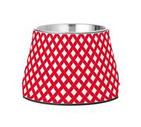JUMBEAR Red French Buffalo Check Stainless Steel Dog Bowls,Food and Water Non Slip Anti Pet Puppy Dishes for Small, Medium and Large Dogs Cats