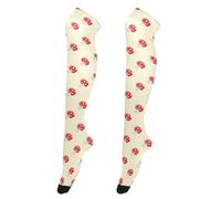 JUMBEAR Red Rugby Cap Women Extra Long Thigh High Socks Tube Tights Over Knee Socks Casual High Boot Stockings