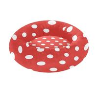 JUMBEAR Red Wave Point Calming Dog Cat Donut Bed -Plush Puppy Kitten Cuddler Round Bed, Warm and Soft Pet Beds with Non-Slip Bottom and Washable-M