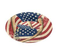 JUMBEAR Retro American Flag and Baseball Calming Dog Cat Donut Bed -Plush Puppy Kitten Cuddler Round Bed, Warm and Soft Pet Beds with Non-Slip Bottom and Washable-XS
