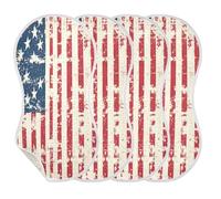 JUMBEAR Retro American Flag Baby Burp Cloths 2Pack,Muslin Squares Soft and Quickly Absorb Water Baby Burping Cloth