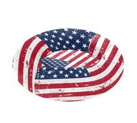 JUMBEAR Retro American Flag Calming Dog Cat Donut Bed -Plush Puppy Kitten Cuddler Round Bed, Warm and Soft Pet Beds with Non-Slip Bottom and Washable-M