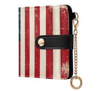 JUMBEAR Retro American Flag Purses for Women,RFID Blocking PU Leather Wallet for Women,Zipper Coin Purse with Multiple Card Slots and Roomy Compartment