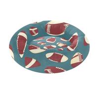 JUMBEAR Retro Rugby Calming Dog Cat Donut Bed -Plush Puppy Kitten Cuddler Round Bed, Warm and Soft Pet Beds with Non-Slip Bottom and Washable-XS