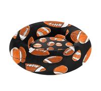 JUMBEAR Retro Rugby Calming Dog Cat Donut Bed -Plush Puppy Kitten Cuddler Round Bed, Warm and Soft Pet Beds with Non-Slip Bottom and Washable-XS