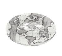 JUMBEAR Retro World Map Calming Dog Cat Donut Bed -Plush Puppy Kitten Cuddler Round Bed, Warm and Soft Pet Beds with Non-Slip Bottom and Washable-S