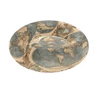 JUMBEAR Retro World Map Calming Dog Cat Donut Bed -Plush Puppy Kitten Cuddler Round Bed, Warm and Soft Pet Beds with Non-Slip Bottom and Washable-XS