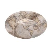 JUMBEAR Retro World Map Calming Dog Cat Donut Bed -Plush Puppy Kitten Cuddler Round Bed, Warm and Soft Pet Beds with Non-Slip Bottom and Washable-XS