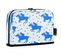 JUMBEAR Riding Horses and Playing Rugby Pencil Case,Large Capacity Pen Case Bag Pouch Holder Stationery Desk Organizer Cosmetic Bag with Zipper for School Office Travel