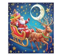 JUMBEAR Santa Claus and Elk under The Moonlight Dishwasher Magnet Cover Waterproof Magnectic Sticker Refrigerator Magnet Decor Home Cabinet Decals Appliances Stickers for Home Kitchen 23"x26"