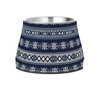 JUMBEAR Scandinavian Fair Isle Design Style Stainless Steel Dog Bowls,Food and Water Non Slip Anti Pet Puppy Dishes for Small, Medium and Large Dogs Cats
