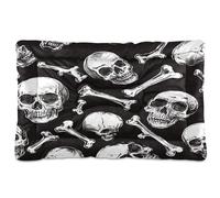 JUMBEAR Skull and Bones Pet Bed,Non Slip Bottom Dog Crate Mattress Cat Dog Mat,Soft Comfortable Pet Cat Beds for Cats and Dogs Sleeping 24x18in