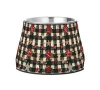 JUMBEAR Star and Water Buffalo Plaid Patterns Stainless Steel Dog Bowls,Food and Water Non Slip Anti Pet Puppy Dishes for Small, Medium and Large Dogs Cats