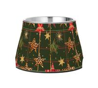 JUMBEAR Star and Water Buffalo Plaid Patterns Stainless Steel Dog Bowls,Food and Water Non Slip Anti Pet Puppy Dishes for Small, Medium and Large Dogs Cats