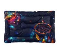 JUMBEAR Starry Sky Catching Dreams Feathers Pet Bed,Non Slip Bottom Dog Crate Mattress Cat Dog Mat,Soft Comfortable Pet Cat Beds for Cats and Dogs Sleeping 36x24in