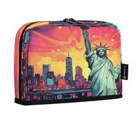 JUMBEAR Statue of Liberty Pencil Case,Large Capacity Pen Case Bag Pouch Holder Stationery Desk Organizer Cosmetic Bag with Zipper for School Office Travel