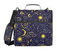 JUMBEAR Suns Zipper Binder with Shoulder Strap- 1.5 Inch O-Rings -Expanding File Folder - Multiple Pockets - 600 Sheet Capacity