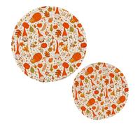 JUMBEAR Thanksgiving Gnome and Pumpkins Potholders Set Trivets Set 2PCS,Pure Cotton Thread Weave Hot Pot Holders Set,Stylish Coasters, Hot Pads, Hot Mats,Spoon Rest For Cooking and Baking