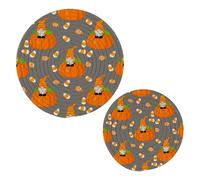 JUMBEAR Thanksgiving Gnome and Pumpkins Potholders Set Trivets Set 2PCS,Pure Cotton Thread Weave Hot Pot Holders Set,Stylish Coasters, Hot Pads, Hot Mats,Spoon Rest For Cooking and Baking