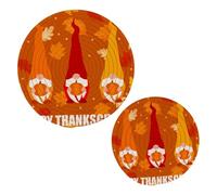 JUMBEAR Thanksgiving Gnome Potholders Set Trivets Set 2PCS,Pure Cotton Thread Weave Hot Pot Holders Set,Stylish Coasters, Hot Pads, Hot Mats,Spoon Rest For Cooking and Baking