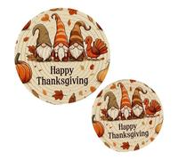 JUMBEAR Thanksgiving Gnome Potholders Set Trivets Set 2PCS,Pure Cotton Thread Weave Hot Pot Holders Set,Stylish Coasters, Hot Pads, Hot Mats,Spoon Rest For Cooking and Baking