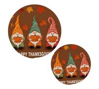 JUMBEAR Thanksgiving Gnome Potholders Set Trivets Set 2PCS,Pure Cotton Thread Weave Hot Pot Holders Set,Stylish Coasters, Hot Pads, Hot Mats,Spoon Rest For Cooking and Baking
