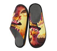 JUMBEAR Thanksgiving Turkey Memory Foam Slippers Slip on Anti-Skid Sole Bedroom House Slippers of Women Men-26