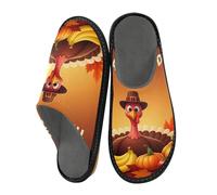 JUMBEAR Thanksgiving Turkey Memory Foam Slippers Slip on Anti-Skid Sole Bedroom House Slippers of Women Men-26