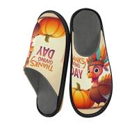 JUMBEAR Thanksgiving Turkey Memory Foam Slippers Slip on Anti-Skid Sole Bedroom House Slippers of Women Men-28