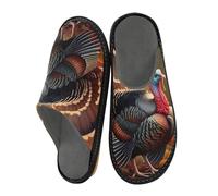 JUMBEAR Thanksgiving Turkey Memory Foam Slippers Slip on Anti-Skid Sole Bedroom House Slippers of Women Men-26