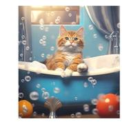 JUMBEAR The Cat in The Bathtub Dishwasher Magnet Cover Waterproof Magnectic Sticker Refrigerator Magnet Decor Home Cabinet Decals Appliances Stickers for Home Kitchen 23"x26"