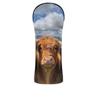 JUMBEAR Three Cute Highland Cows Golf Club Head Cover for Driver/Fairway Woods/Hybrid,1Pack PU Leather Golf Headcover with Number Tag