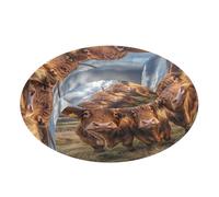 JUMBEAR Three Highland Cows Calming Dog Cat Donut Bed -Plush Puppy Kitten Cuddler Round Bed, Warm and Soft Pet Beds with Non-Slip Bottom and Washable-S