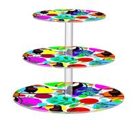 JUMBEAR Toucan and Colorful Polka Dots Cupcake Stand,3-Tier Acrylic Cupcake Display Stand Dessert Tower Pastry Stand Premium Cupcake Holder for Baby Shower Wedding Birthday Party