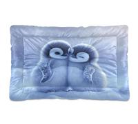 JUMBEAR Two Cute Snow Penguins Pet Bed,Non Slip Bottom Dog Crate Mattress Cat Dog Mat,Soft Comfortable Pet Cat Beds for Cats and Dogs Sleeping 36x24in