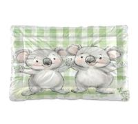 JUMBEAR Two Happy Koala Pet Bed,Non Slip Bottom Dog Crate Mattress Cat Dog Mat,Soft Comfortable Pet Cat Beds for Cats and Dogs Sleeping 24x18in