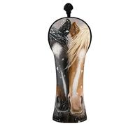 JUMBEAR Two Horses Golf Club Head Cover for Driver/Fairway Woods/Hybrid,1Pack PU Leather Golf Headcover with Number Tag