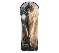 JUMBEAR Two Horses Golf Club Head Cover for Driver/Fairway Woods/Hybrid,1Pack PU Leather Golf Headcover with Number Tag