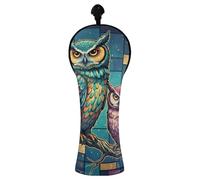 JUMBEAR Two Owl Golf Club Head Covers for Driver/Fairway Wood/Hybrid, 1Pack PU Leather Golf Headcover with Number Tag-1Pack