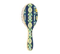 JUMBEAR Vintage Floral Knit Style Pattern Hair Brush,Massaging Scalp Wooden Bamboo Paddle Hairbrush for All Hairstyles,Reducing Tangle & Hair Breakage, Promoting Hair Growth