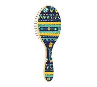 JUMBEAR Vintage Floral Knit Style Pattern Hair Brush,Massaging Scalp Wooden Bamboo Paddle Hairbrush for All Hairstyles,Reducing Tangle & Hair Breakage, Promoting Hair Growth