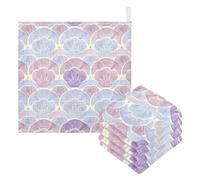 JUMBEAR Vintage Style Seashells Muslin Baby Washcloths 3Pack,Baby Towels,Super Soft and Absorbent Wash Cloths for Newborns, Infants and Toddlers