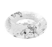 JUMBEAR Vintage Western Cowboy Calming Dog Cat Donut Bed -Plush Puppy Kitten Cuddler Round Bed, Warm and Soft Pet Beds with Non-Slip Bottom and Washable-XS