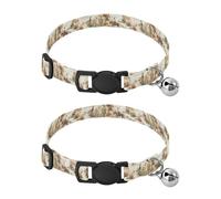 JUMBEAR Vintage Western Cowboy Dog Collar With Bell 2-Pack,Soft Adjustable Puppy Collar Pet Collars for Small Medium Dogs and Cats