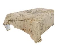 JUMBEAR Vintage World Map Tablecloth Rectangle Polyester Table Cloth Large Square Table Cover for Dining Kitchen Party 60"x60"