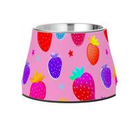 JUMBEAR Watercolor Strawberries Dog Bowls,Stainless Steel Cat Bowls,Pet Supplies Great for Dog & Cat Water And Food-Detachable